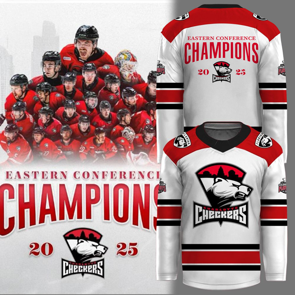 Charlotte Checkers Eastern Conference Champions 2025 Hockey Jersey Gifts For Hockey Fan-1