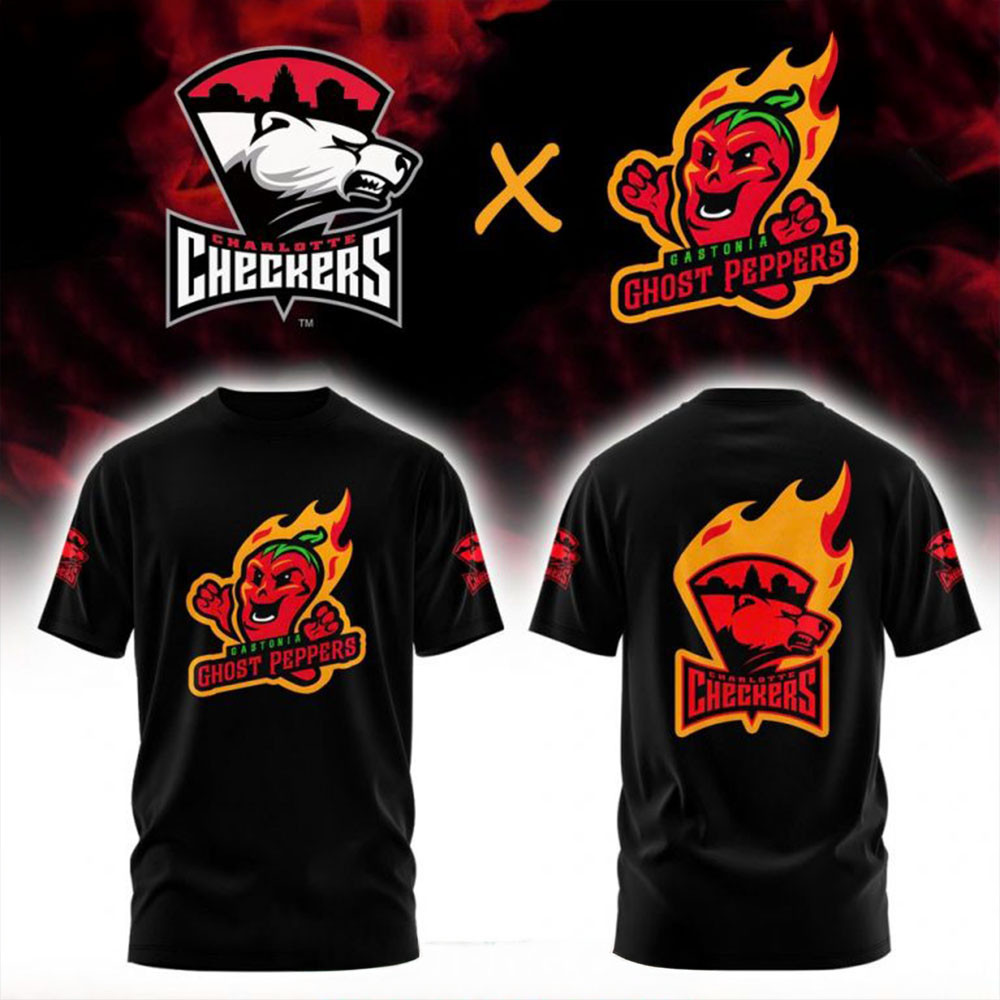 Charlotte Checkers x Ghost Peppers Limited T-Shirt Checkers Merch Good Fathers Day Gifts-1