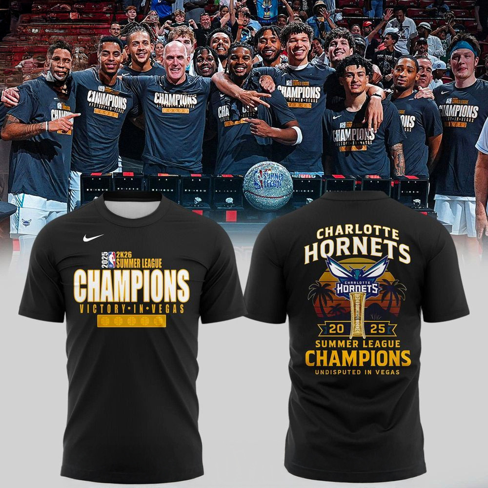 Charlotte Hornets 2025 Summer League Champions T-Shirt Charlotte Hornets Merch Dad Gifts-1