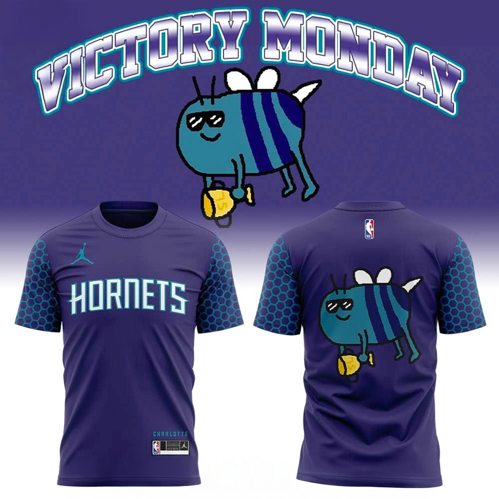 Charlotte Hornets Victory Monday T-Shirt Charlotte Hornets Merch Gifts For Husband-1