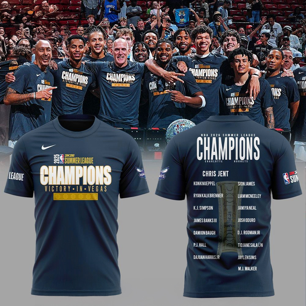 Charlotte Hornets Winners Of The Summer Champions T-Shirt Charlotte Hornets Merch Him Gifts-1