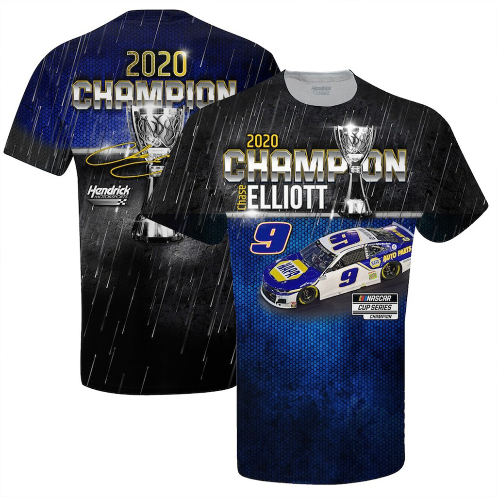Chase Elliott 2020 Nascar Cup Series Champion Official Sublimated T-Shirt Fans Gift Ideas-1