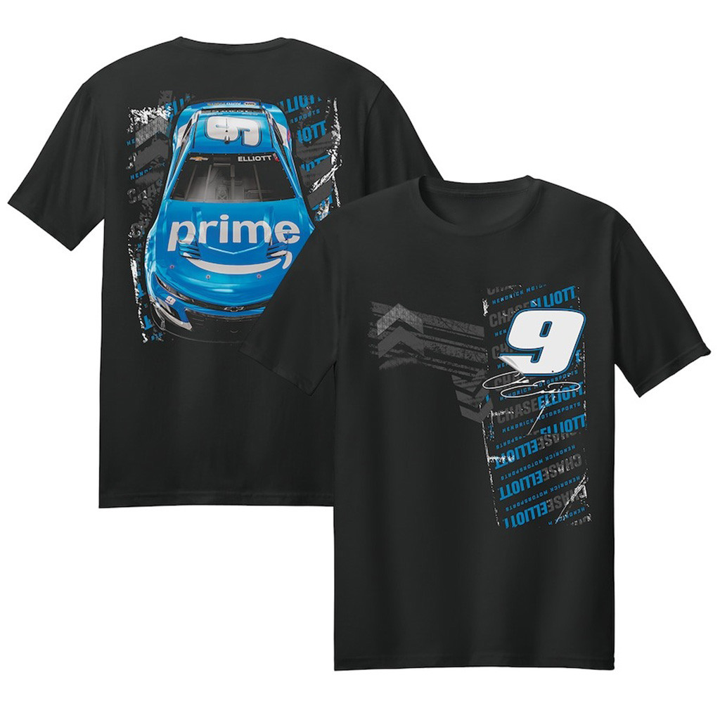 Chase Elliott Hendrick Motorsports Team Collection Amazon Prime Car T-Shirt Black Fans Gifts-1