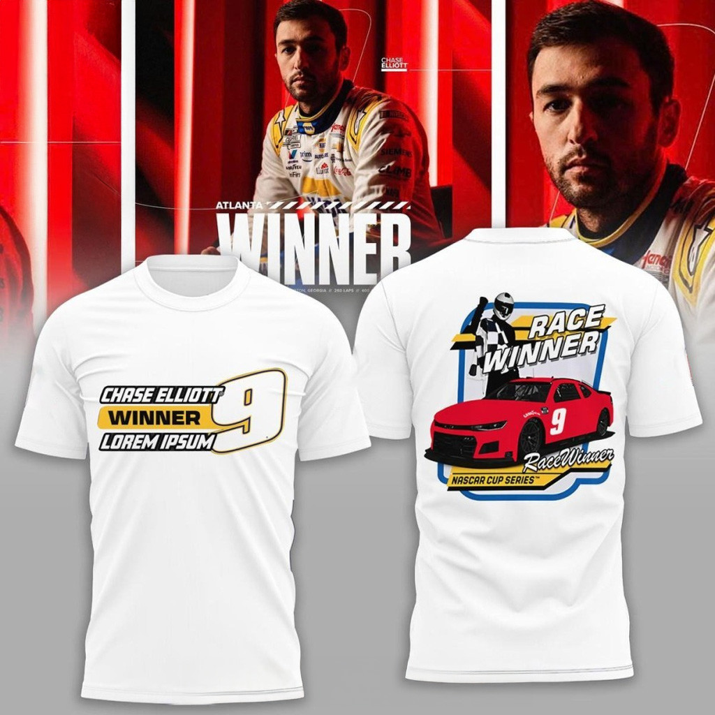 Chase Elliott Race Winner Nascar Cup Series White T-Shirt Chase Elliott Merch Fans Gifts-1