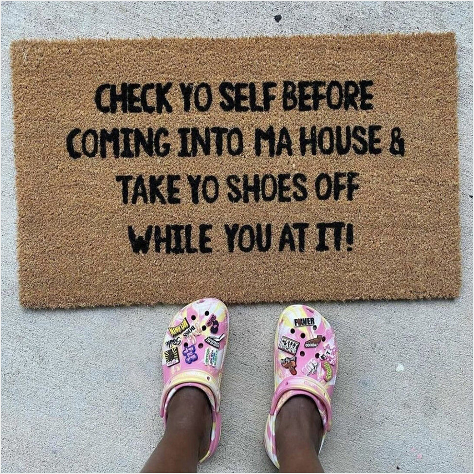 Check Yo Self Before Coming Into Ma House Doormat Funny Saying Welcome Mats For Front Door-1