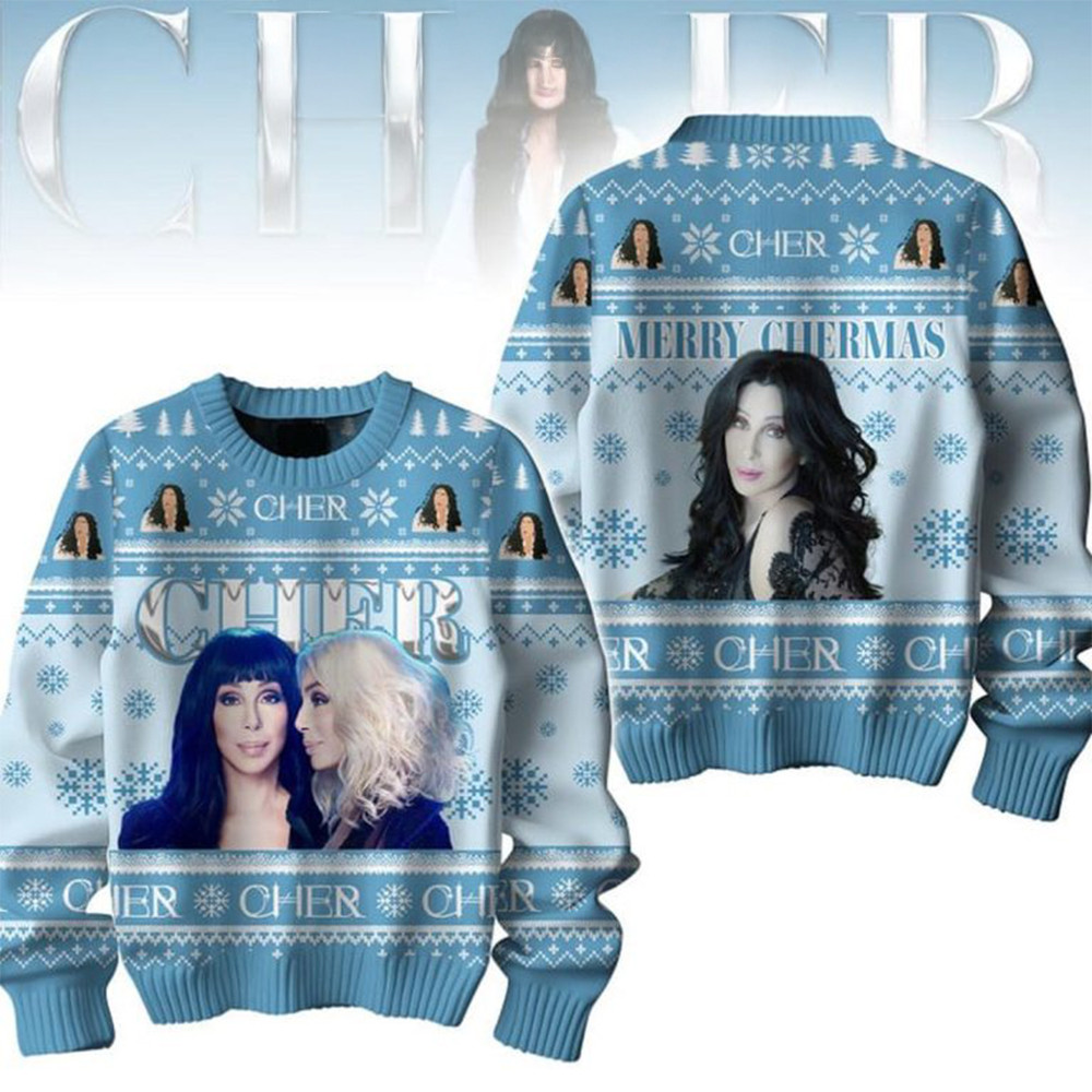 Cher Cher Cher 2024 Merry Chermas Christmas Ugly Sweater Gifts For Fans-1