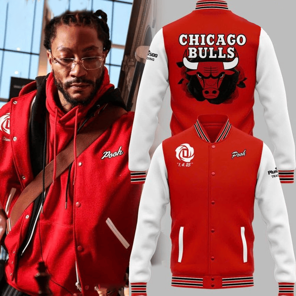 Chicago Bulls Derrick Rose Night 2025 Baseball Jacket Chicago Bulls Merch Father's Day Gifts-1