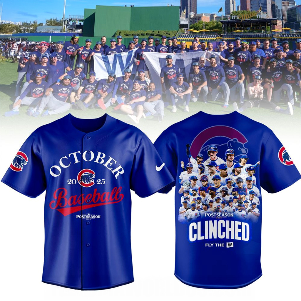 Chicago Cubs 2025 Postseason Clinched Jersey Chicago Cubs Merch Gifts For Baseball Fans-1