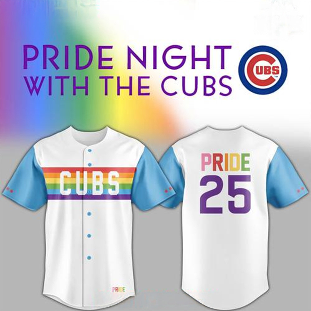 Chicago Cubs 2025 Pride Night Baseball Jersey Chicago Cubs Merch Gifts For Fans-1