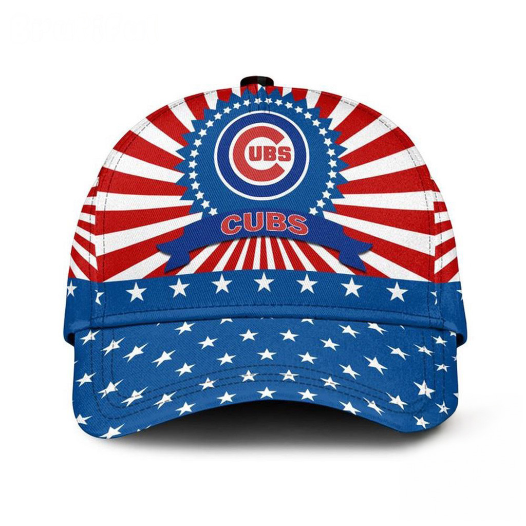 Chicago Cubs American Flag Pattern Independence Day Hat Chicago Cubs Merch Dad Gifts-1
