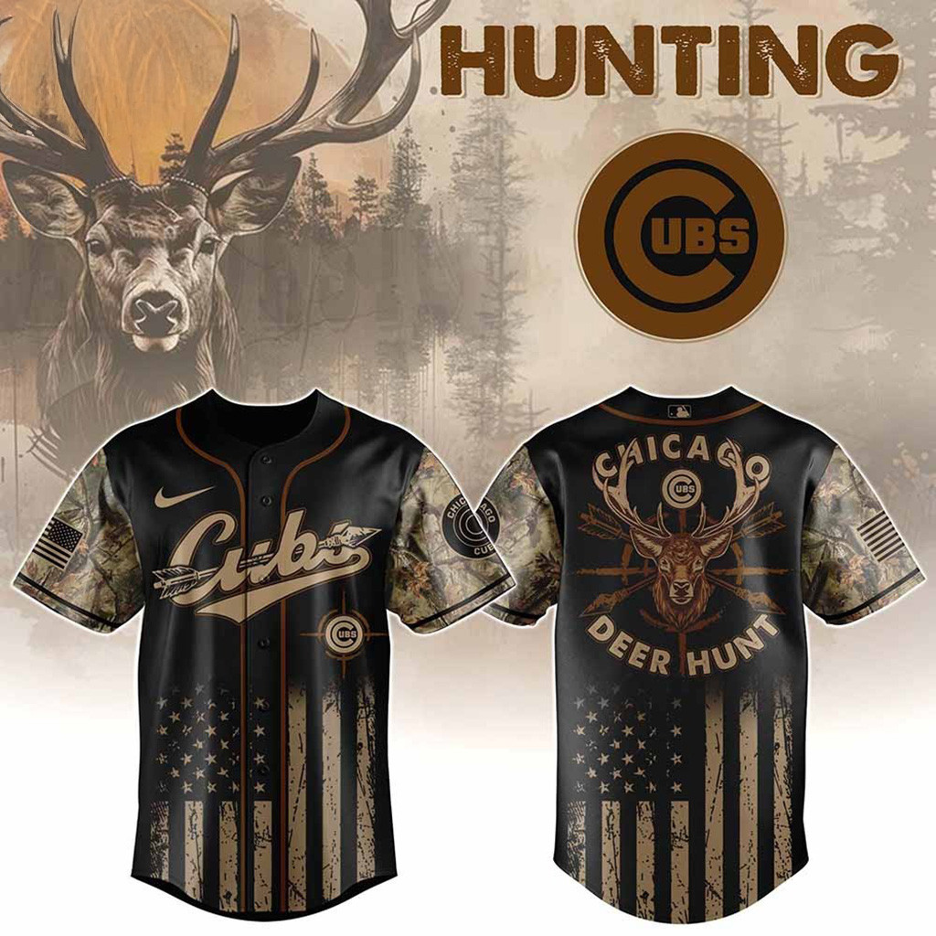 Chicago Cubs MLB X Deer Hunting Baseball Jersey Chicago Cubs Merch Gifts For Deer Hunters-1