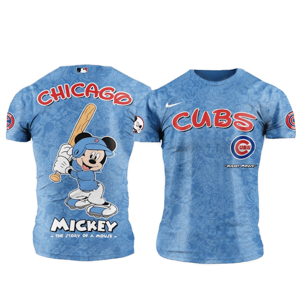 Chicago Cubs MLB x Mickey Night Game Shirt Chicago Cubs Merch Great Father's Day Gifts-1