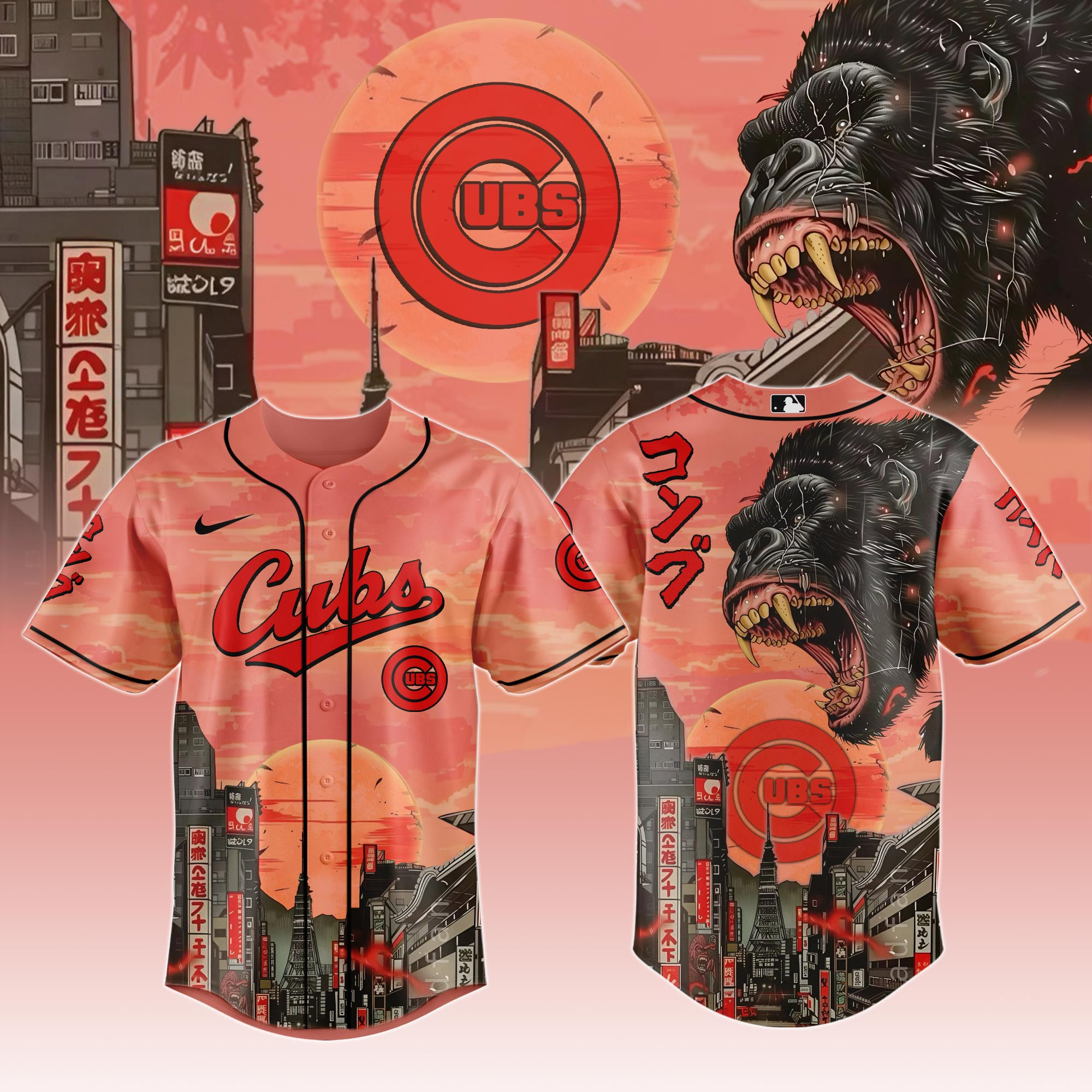 Chicago Cubs Mlb X Japanese Heritage Kong Baseball Jersey For Fans-1