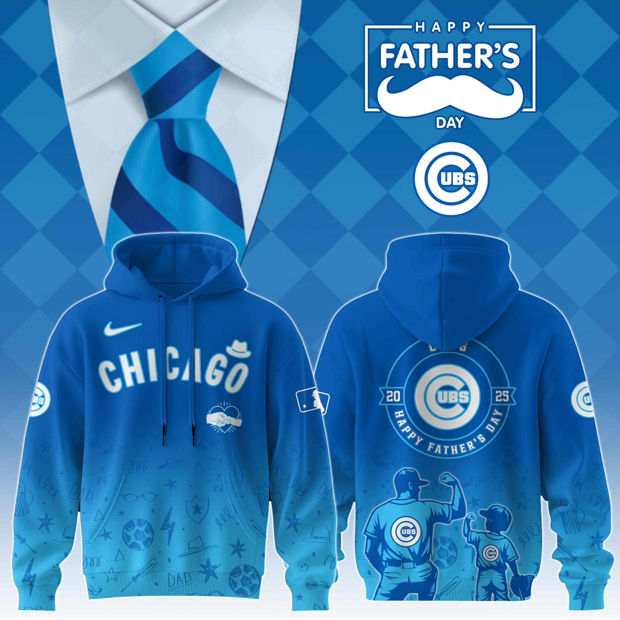 Chicago Cubs Special Father's Day Limited 2025 Edition Hoodie Chicago Cubs Merch-1