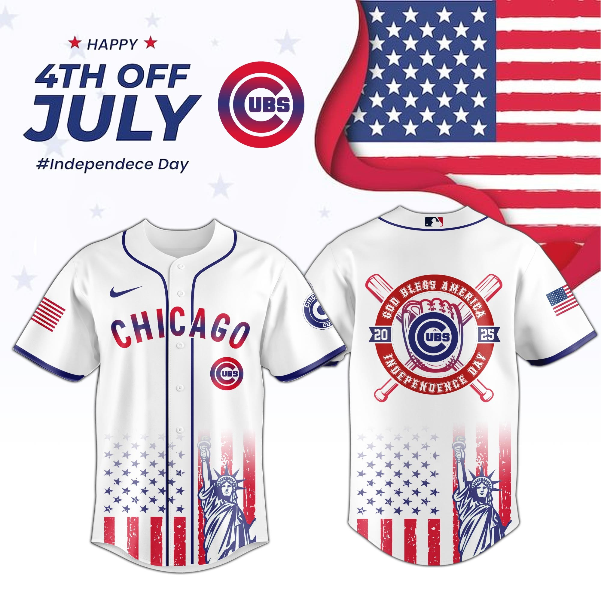Chicago Cubs Special Independence Day 2025 Limited Edition Jersey Chicago Cubs Merch-1