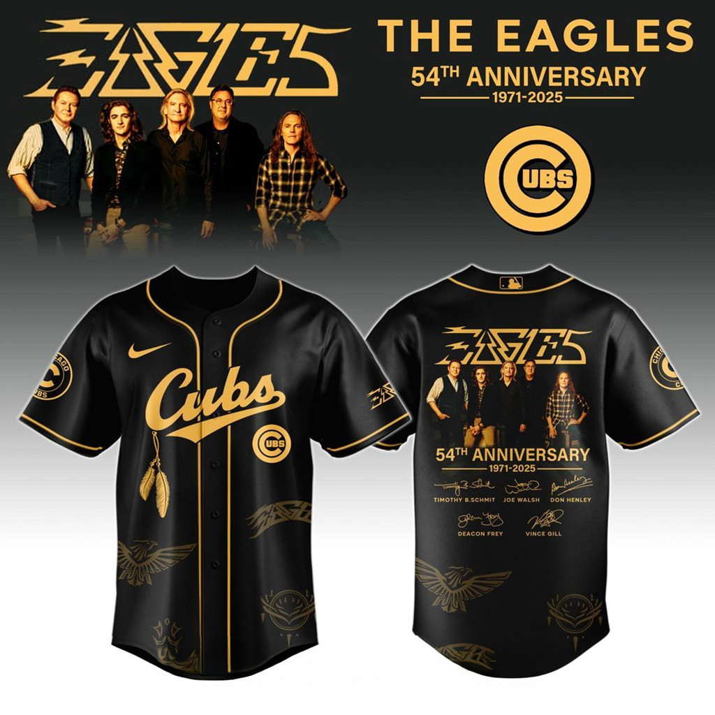 Chicago Cubs X Eagles Band Music Jersey Shirt 2025 Father Daughter Gifts-1