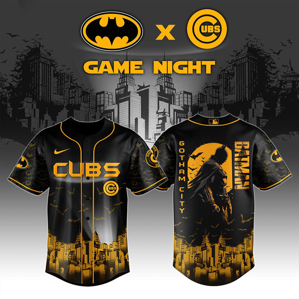 Chicago Cubs x DC Batman Game Night Jersey Best Gifts For Baseball Lovers-1