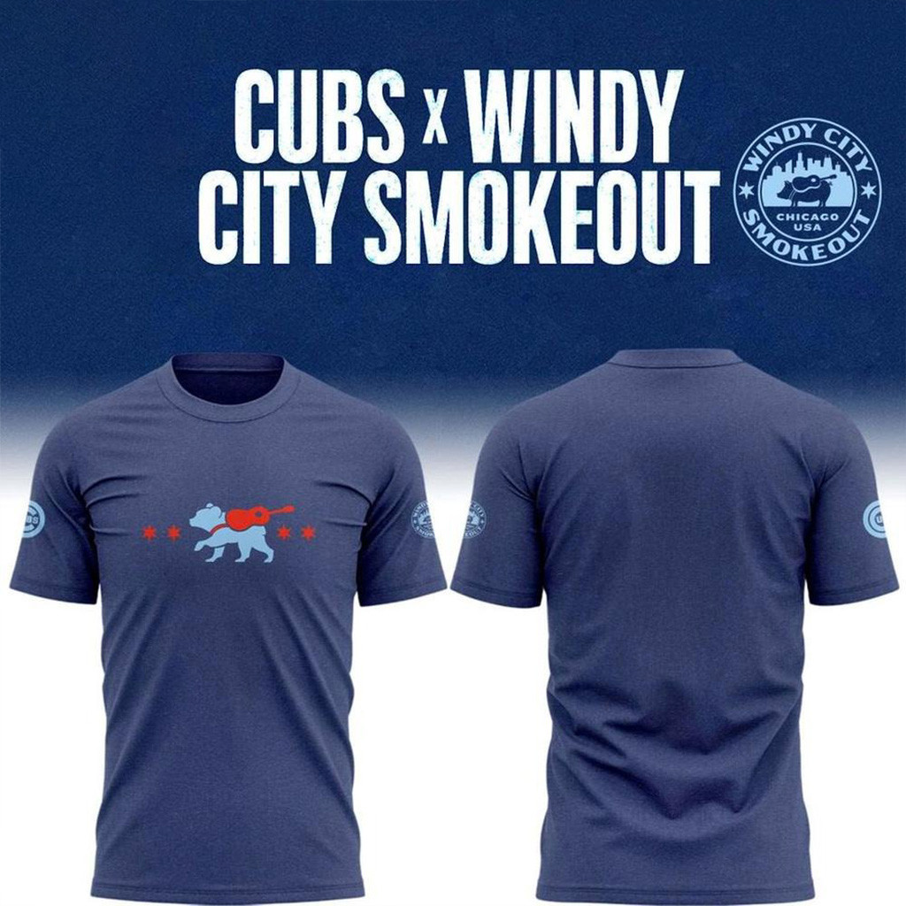 Chicago Cubs x Windy City Smokeout T-Shirt Chicago Cubs Merch Gifts For Baseball Lovers-1