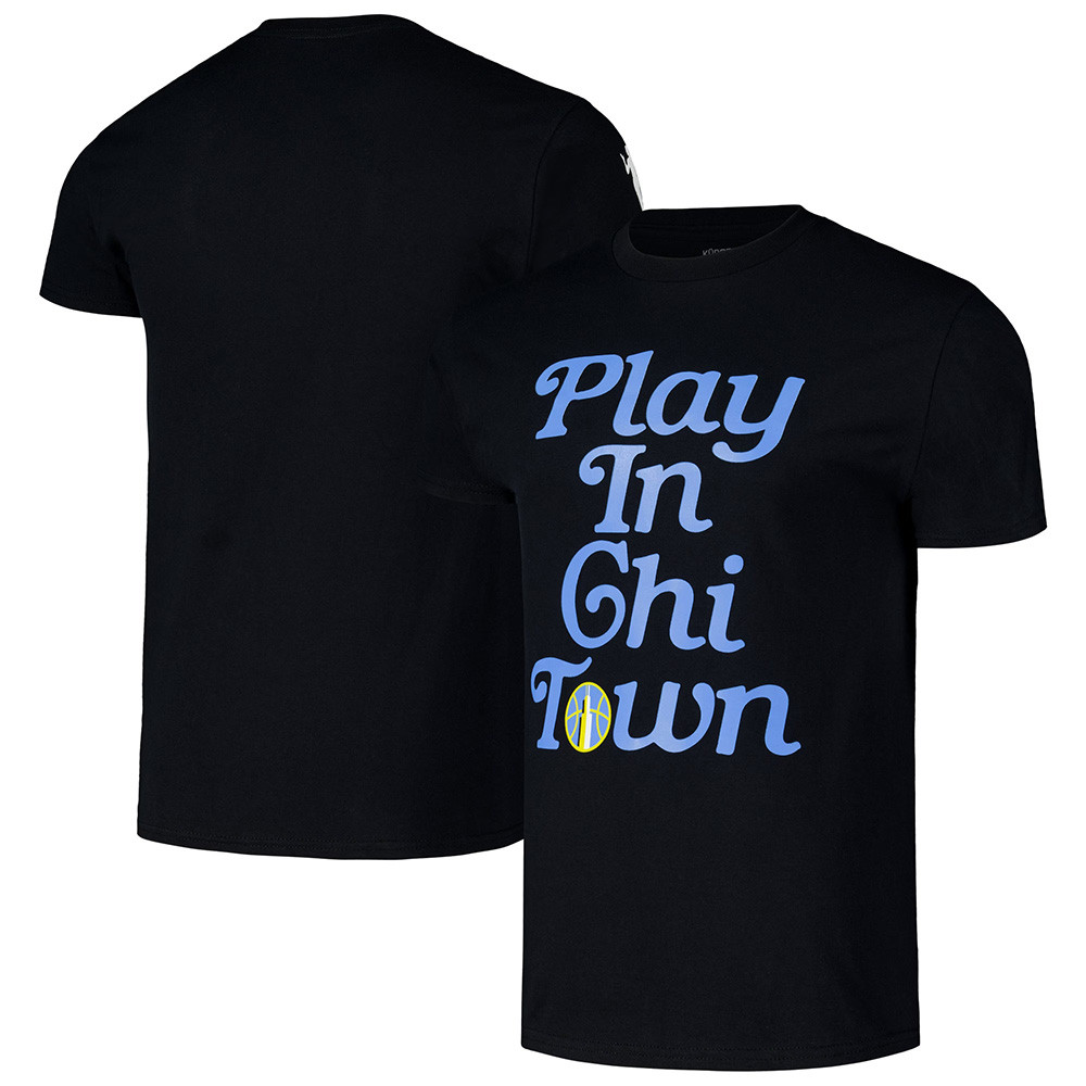 Chicago Sky Merch Black Chicago Sky Play In T-Shirt First Fathers Day Gift-1