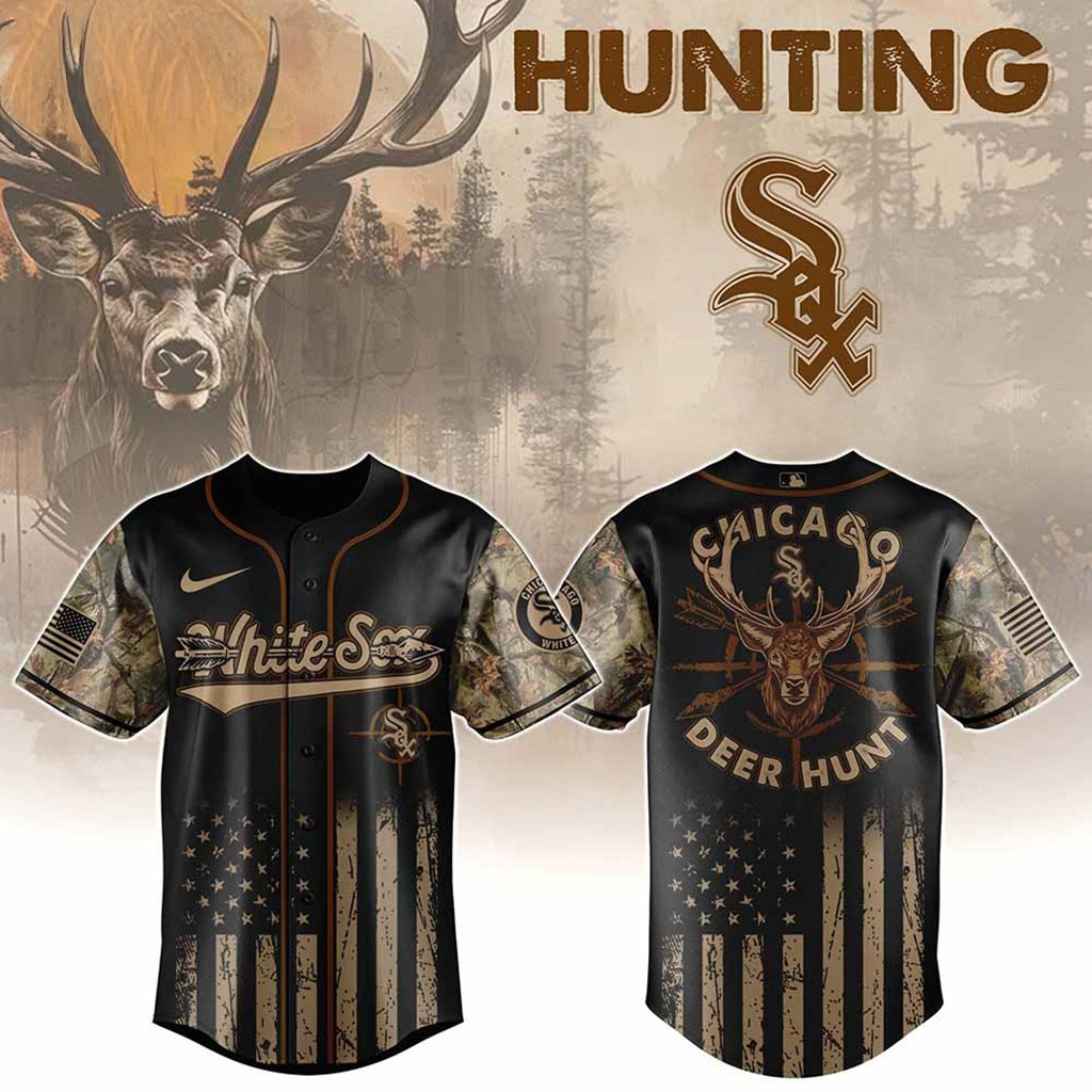 Chicago White Sox MLB X Deer Hunting Baseball Jersey MLB Merch Gifts For Dad-1