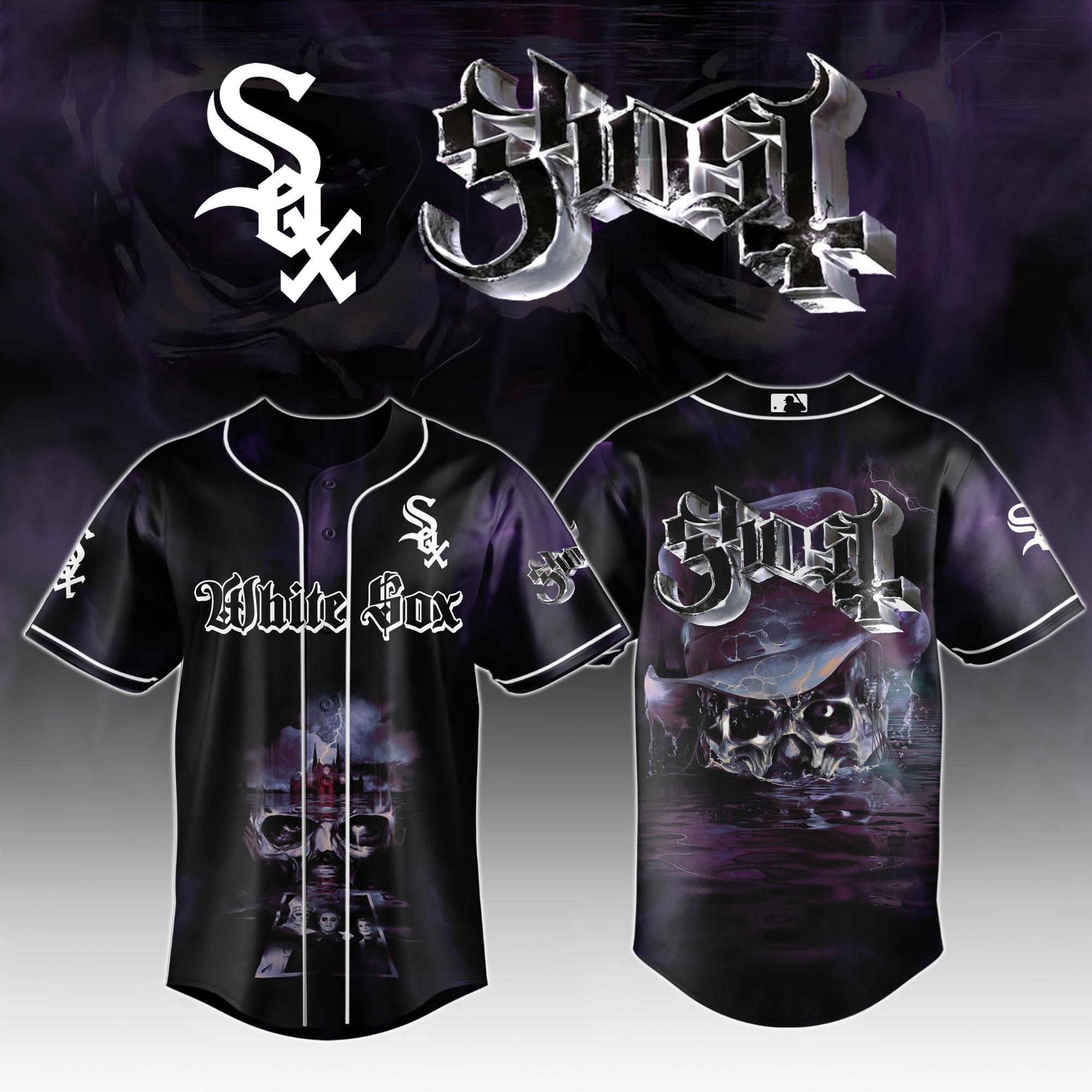 Chicago White Sox Mlb X Ghost Skeletour World Tour Baseball Jersey For Fans-1