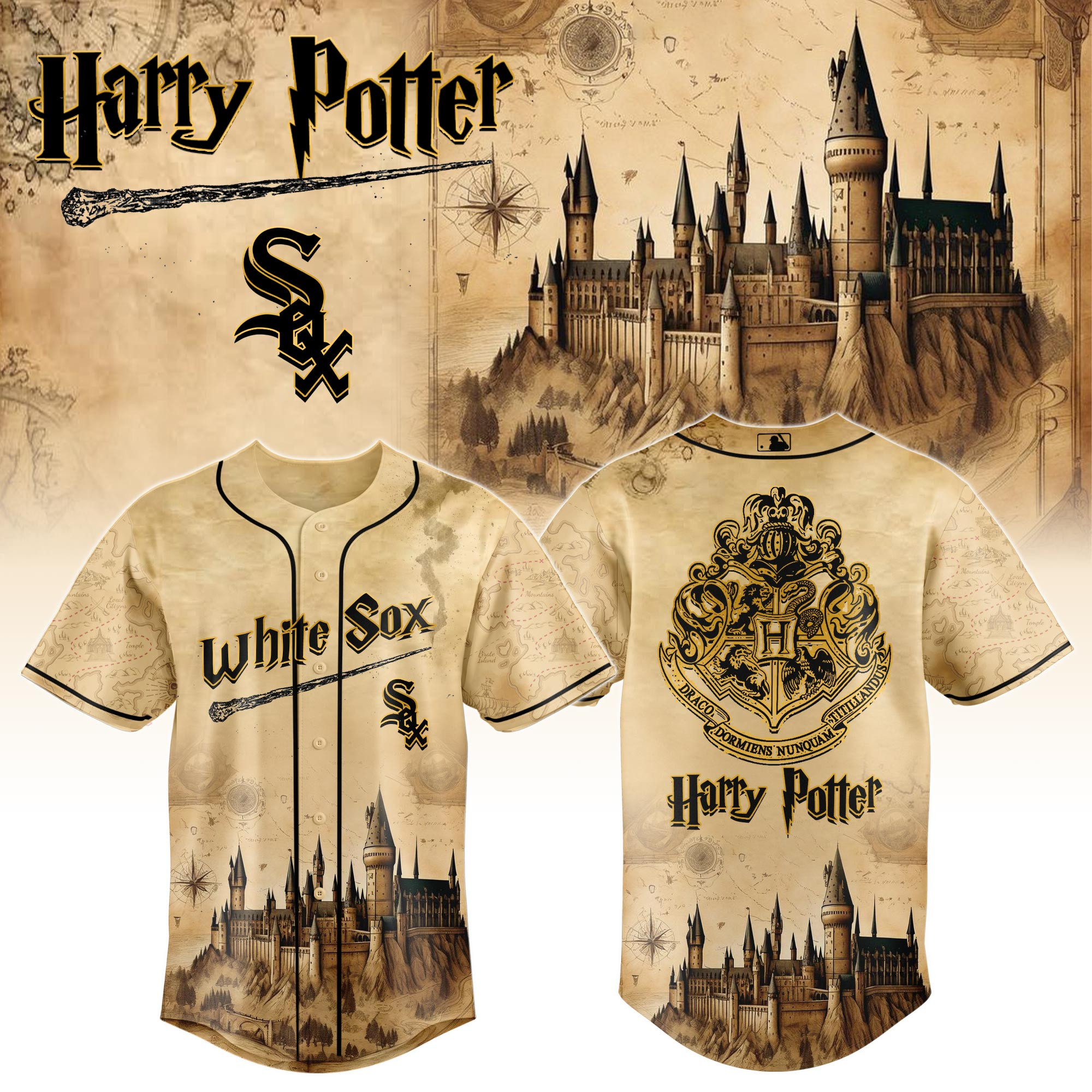 Chicago White Sox Mlb X Harry Potter Hogwarts Baseball Jersey For Fan-1
