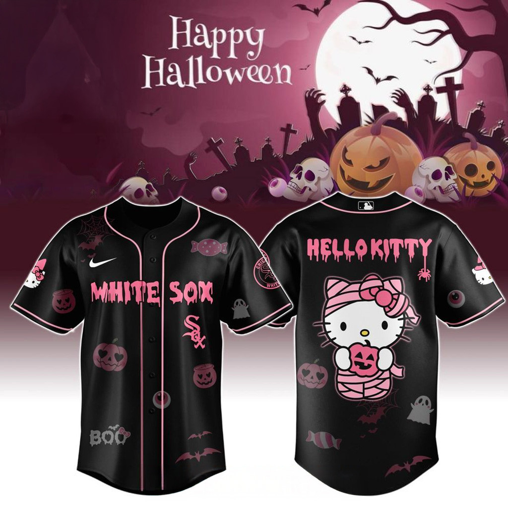 Chicago White Sox X Hello Kitty Cosplay Halloween Jersey Chicago White Sox Merch Fans Gifts-1