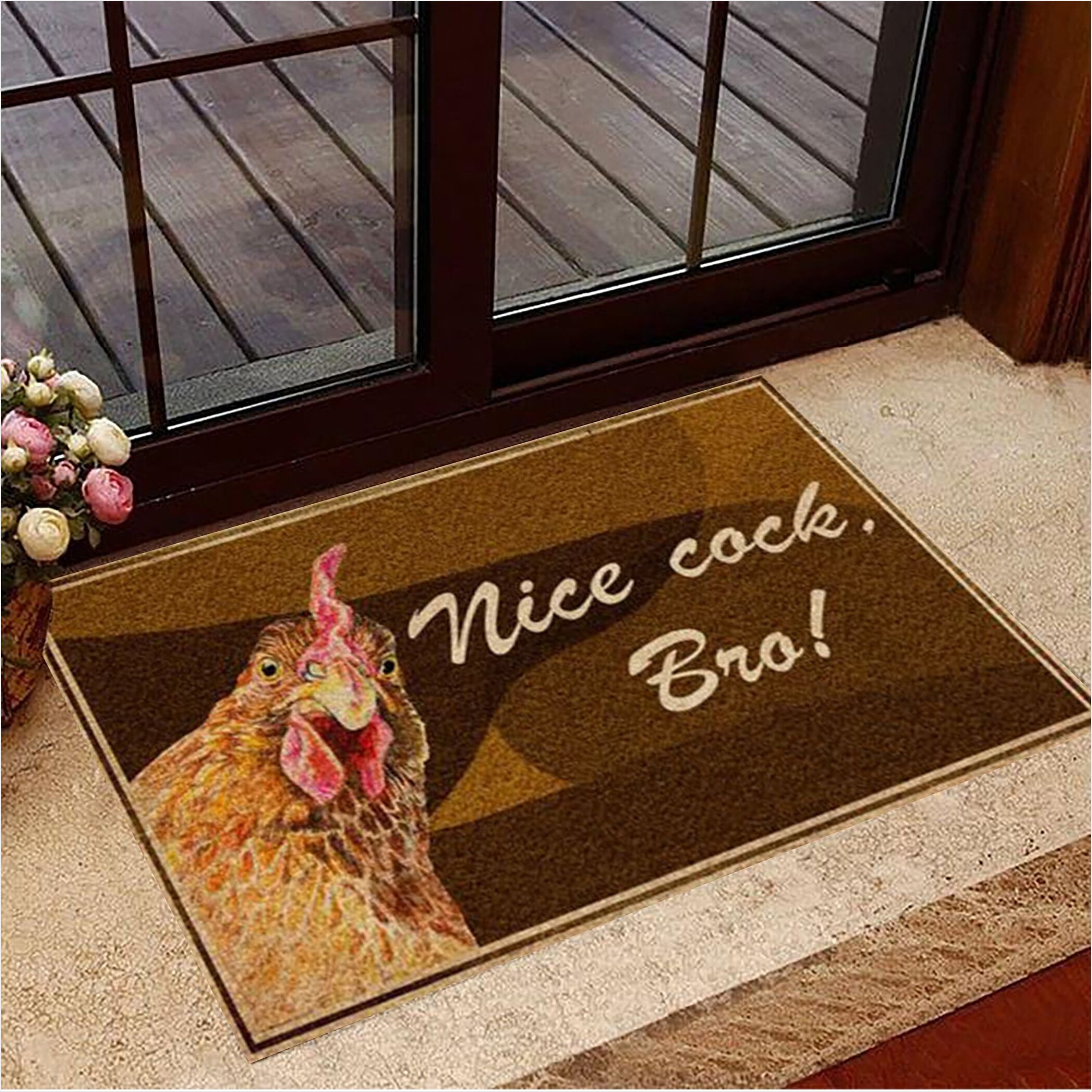 Chicken Nice Cock Bro Doormat Funny Welcome Mats New Home Presents Birthday Gifts For Friends-1