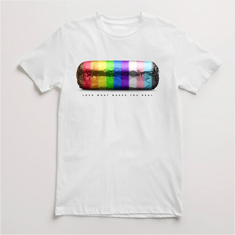 Chipotle Merch Rainbow Burrito T-Shirt Gifts For Friends Birthday Gifts For Him-1