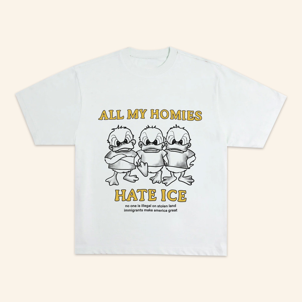 Chnge Merch All My Homies Hate Ice Basic T-Shirt White Gifts For Friends-1