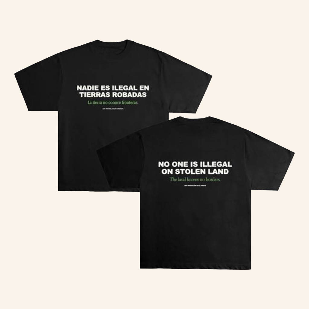 Chnge Merch No One Is Illegal On Stolen Land Basic T-Shirt Black Gifts For Dudes-1