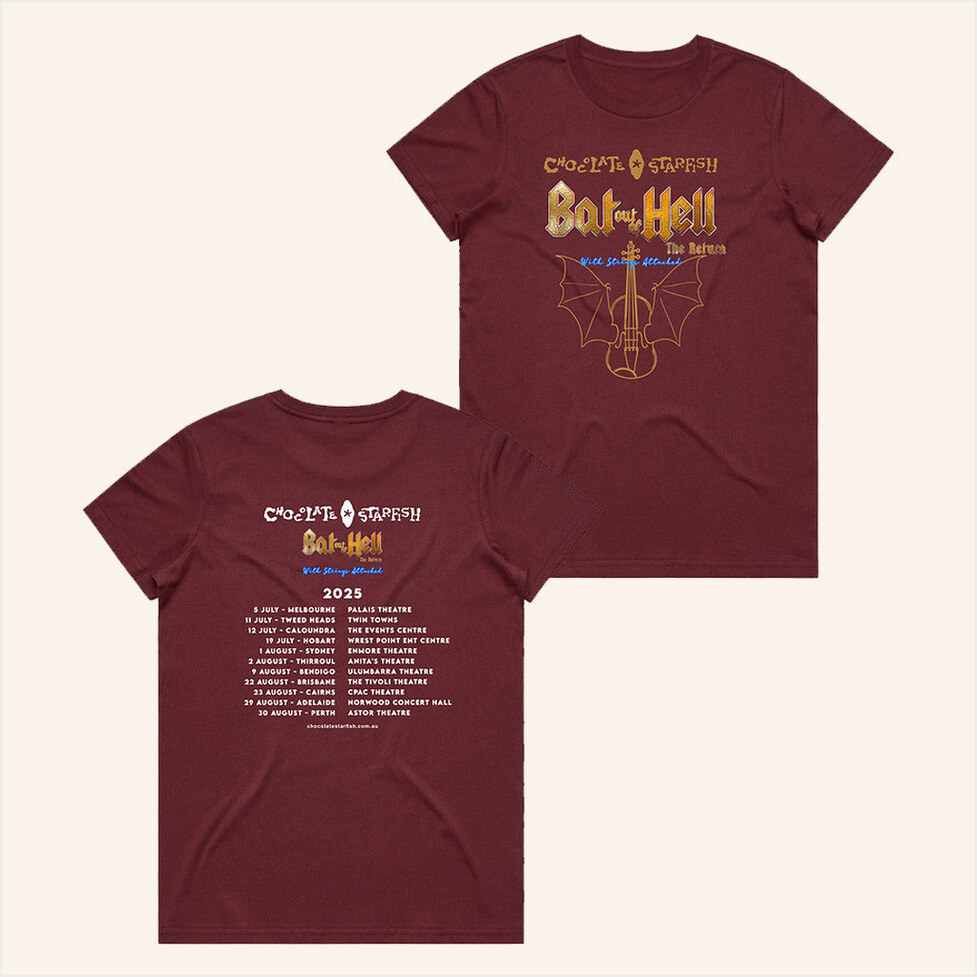 Chocolate Starfish Merch Womens Bat Out Of Hell The Return 2025 Tour T-Shirt Gifts For BFF-1