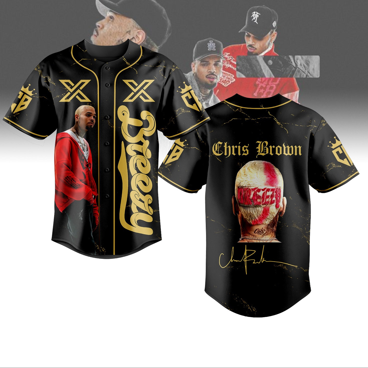 Chris Brown Baseball Jersey Chris Brown Merch Cool Gifts For Music Lovers-1