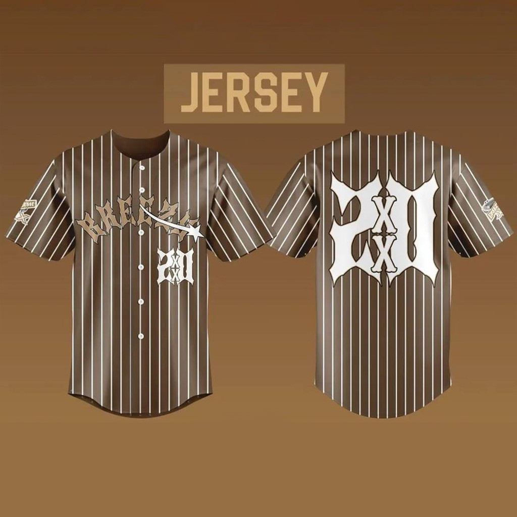 Chris Brown Breezy Bowl 20 Special Edition Pinstripe Baseball Jersey Gifts For Husband-1