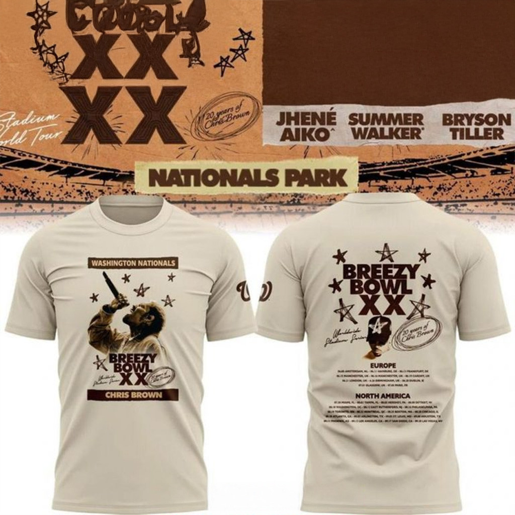 Chris Brown x Breezy Bowl XX x Washington Nationals T-Shirt Gift Ideas For Fans-1