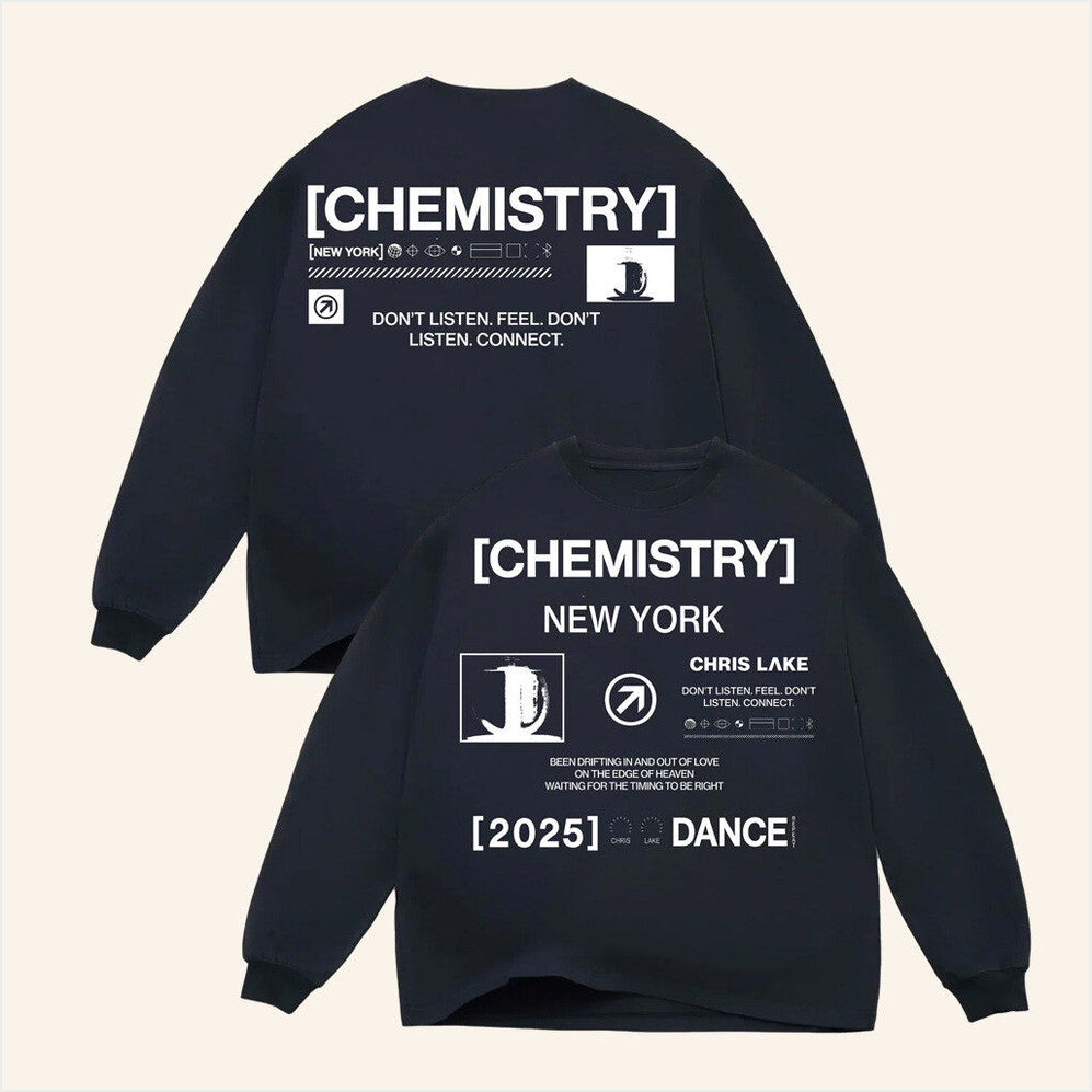 Chris Lake Merch New York Dance Long Sleeve Shirt Navy New York Chemistry Album Tour 2025 Apparel-1