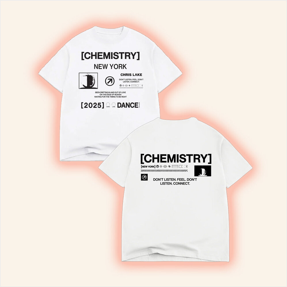 Chris Lake Merch New York Dance T-Shirt White New York Chemistry Album Tour 2025 Apparel Merch-1