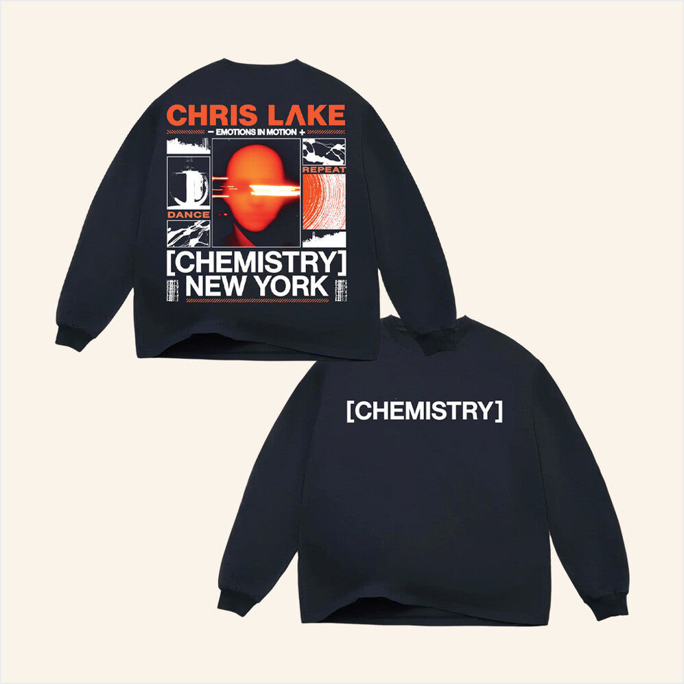 Chris Lake Merch New York Head Long Sleeve Shirt Navy New York Chemistry Album Tour 2025 Apparel-1
