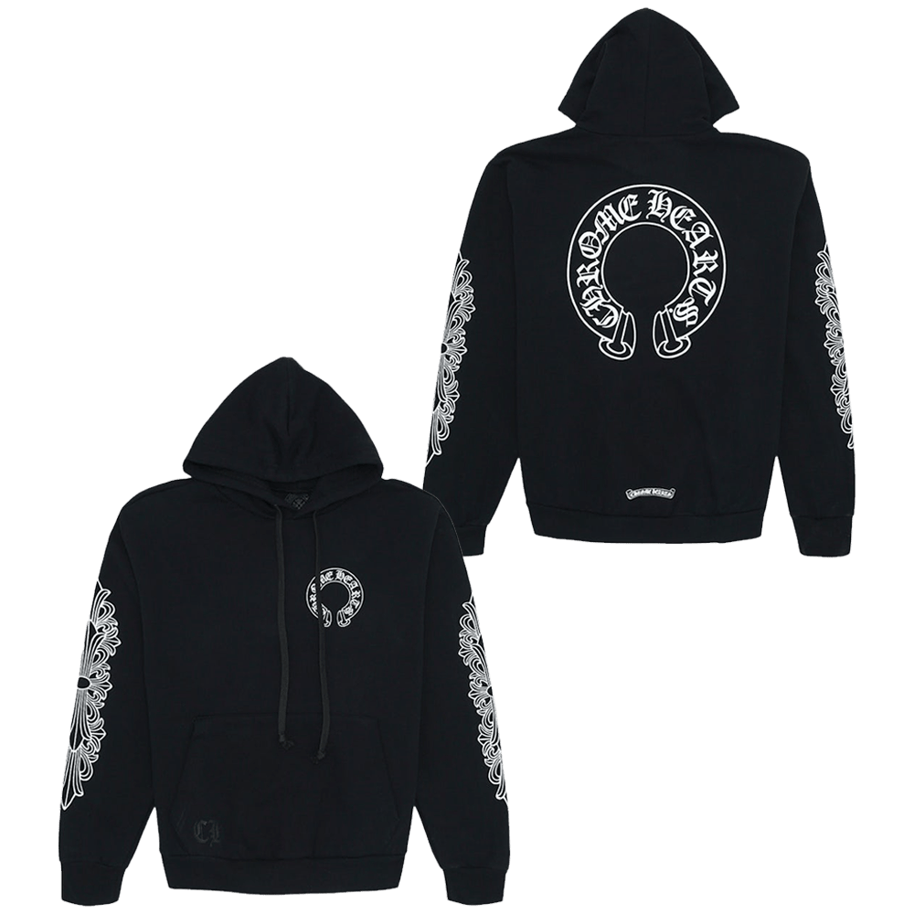 Chrome Hearts Hoodie Chrome Hearts Horse Shoe Floral Hoodie Best Father's Day Gifts-1