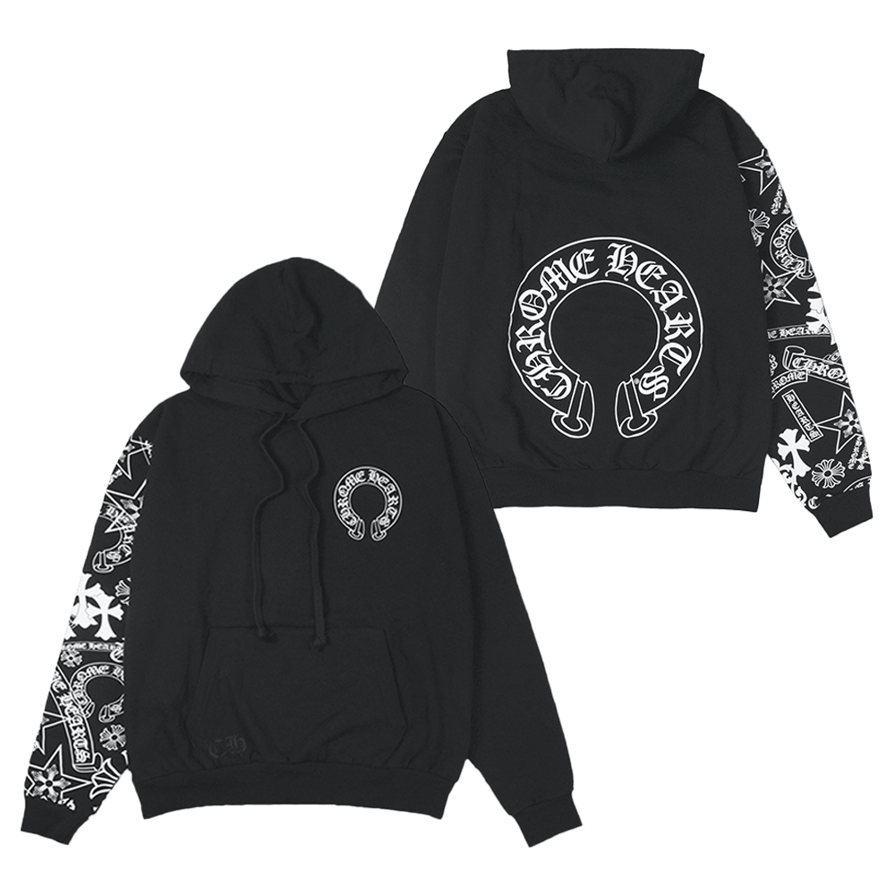 Chrome Hearts Hoodie Chrome Hearts Horseshoe Floral Hoodie Father's Day Gifts-1