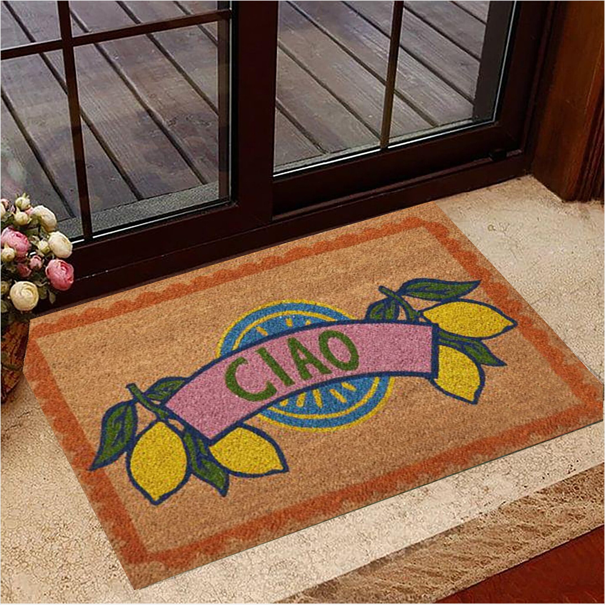 Ciao Doormat Ciao Lemon Welcome Mat Front Door Italian Home Decor Birthday Gifts For Friends-1