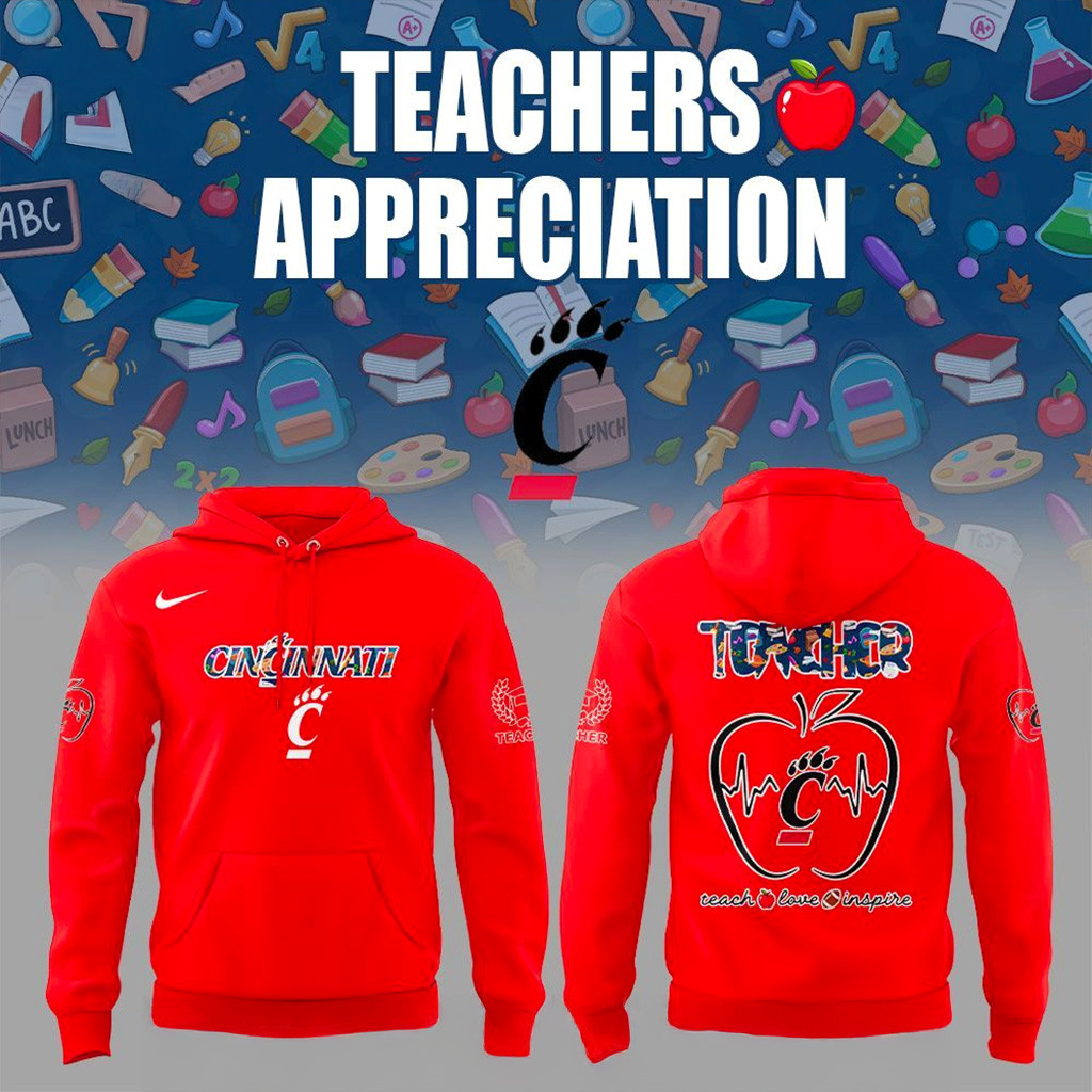 Cincinnati Bearcats Teachers Appreciation 2025 Hoodie Bearcats Merch Gifts For Football Lovers-1 Cincinnati Bearcats Teachers Appreciation 2025 Hoodie Bearcats Merch Gifts For Football Lovers-1