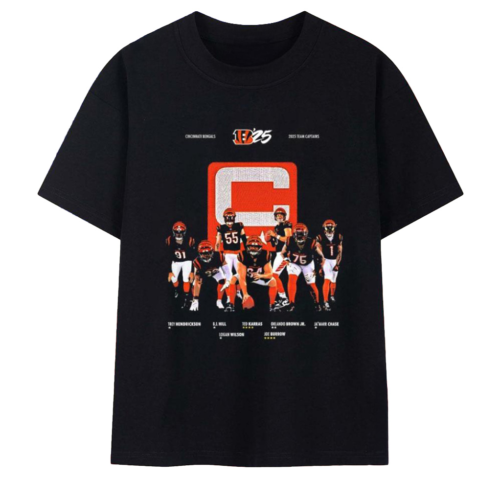 Cincinnati Bengals 2025 Team Captains T-Shirt Cincinnati Bengals Merch Best Football Gifts-1