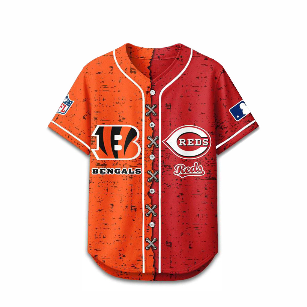 Cincinnati Bengals Mix Cincinnati Reds Sporty New Design Baseball Jersey Merch Dad Gifts-1