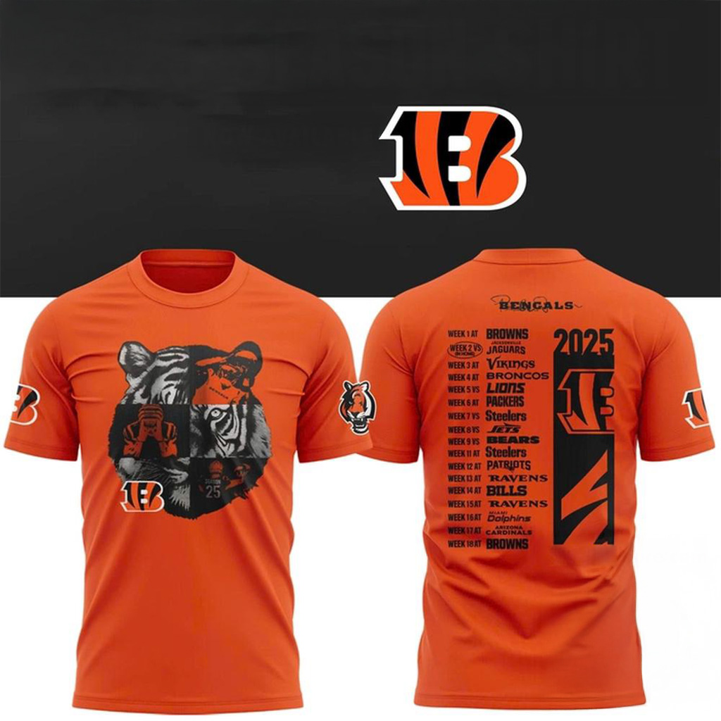 Cincinnati Bengals Now Available 2025 Season T-Shirt Cincinnati Bengals Merch Gifts For Him-1