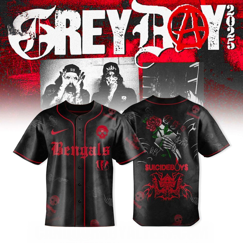 Cincinnati Bengals X Uicideboy Greyday Tour 2025 Jersey Cincinnati Bengals Merch For Fans-1