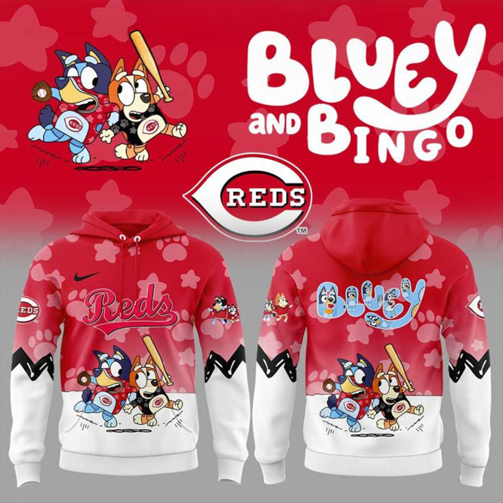 Cincinnati Reds Bluey And Bingo Hoodie Best Gifts For Basketball Fans-1