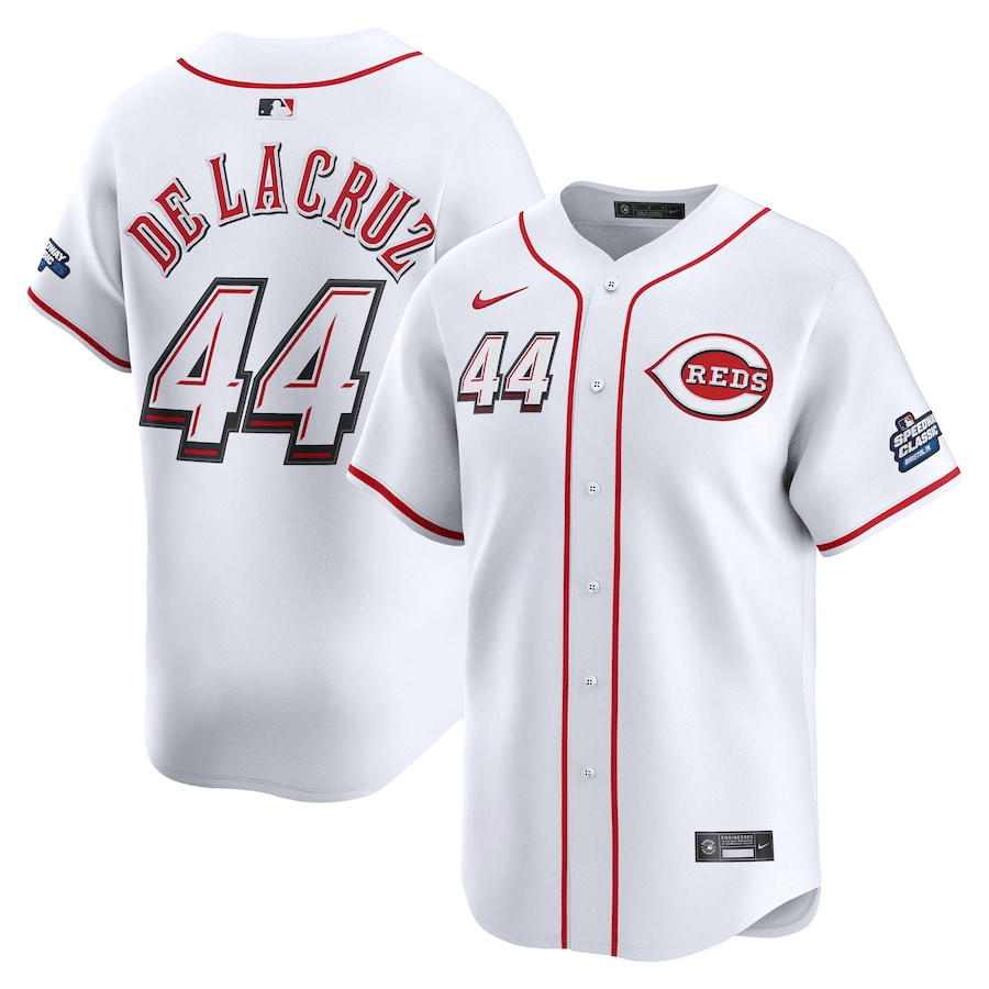 Cincinnati Reds Elly De La Cruz Nike White 2025 MLB Speedway MERCH-1