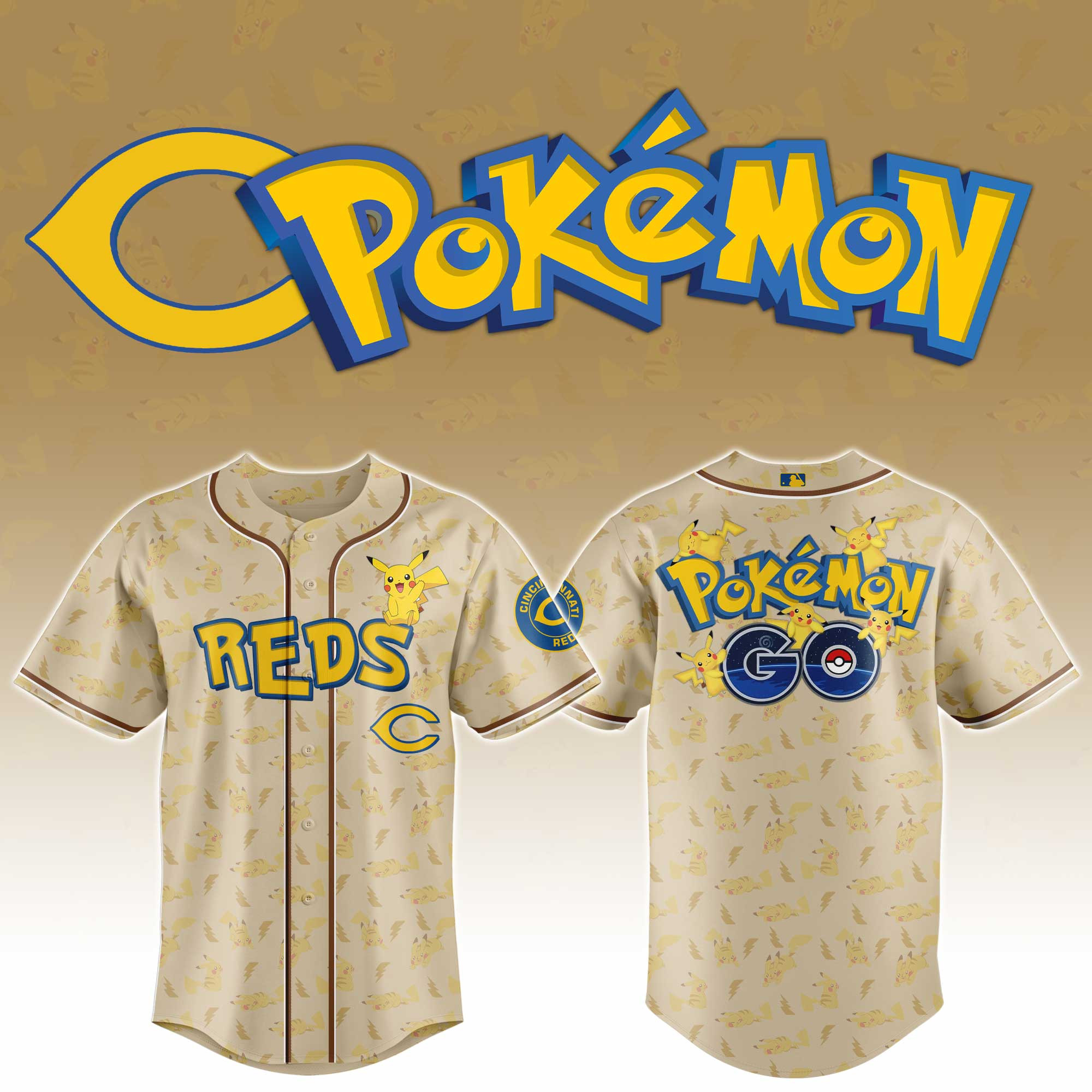 Cincinnati Reds Mlb X Pokemon Go Master Baseball Jersey For Fans-1
