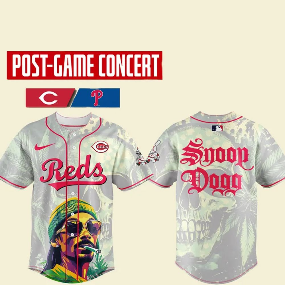 Cincinnati Reds X Snoop Dogg Postgame Concert 2025 Baseball Jersey Good Fathers Day Gifts-1